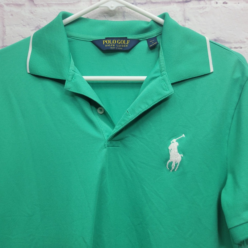 Polo Golf Ralph Lauren Polo Shirt Mens M Green Big Pony Performance Country Club - Picture 4 of 8